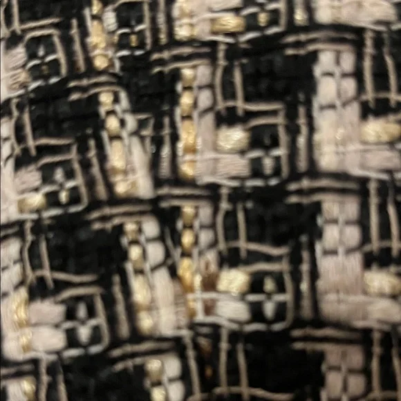 Classic Black, White & Gold Tweed Tailored Jacket size 4 - Picture 9 of 9